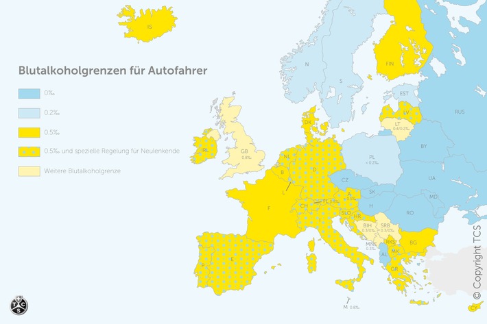 Vorsicht bei Alkohol am Steuer: Andere Promillegrenzen im Ausland (BILD)