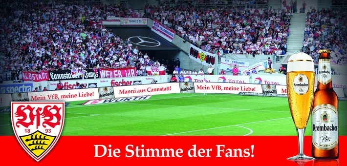 Die Stimme der VfB Fans - Krombacher verzichtet in Stuttgart auf Bandenwerbung zugunsten von Fanbotschaften
