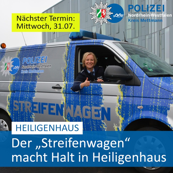 POL-ME: Der &quot;Streifenwagen&quot; macht Halt in Heiligenhaus - Heiligenhaus - 2407098