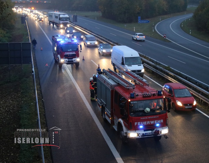 FW-MK: Verkehrsunfall auf der BAB 46