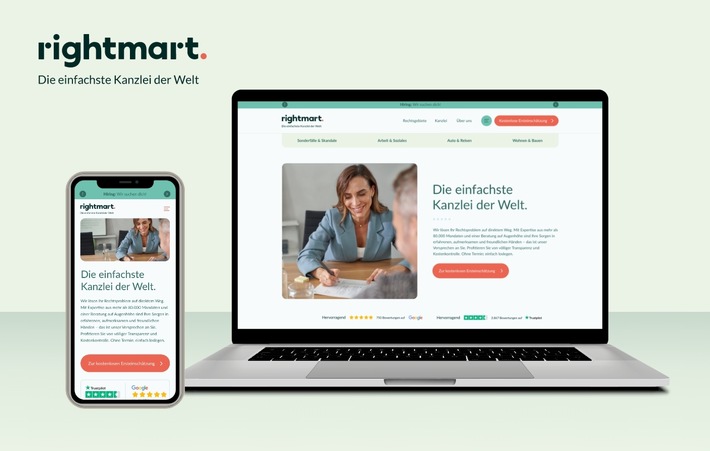 Neuer Look, neuer Claim, alter Name: Legal Tech-Kanzlei rightmart relauncht Marke