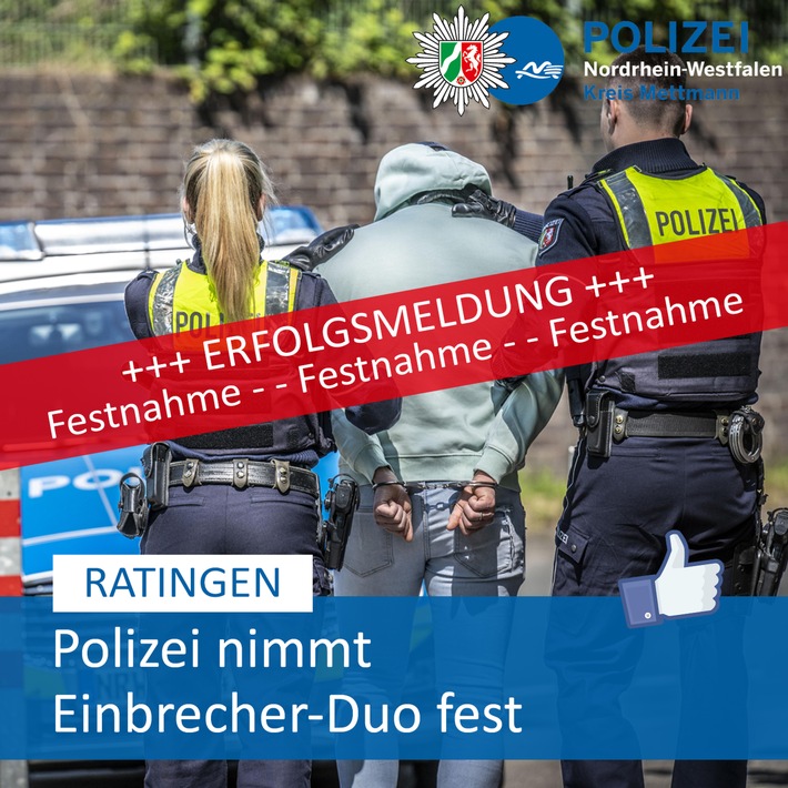 POL-ME: Zwei Einbrecher nach Einbruch in ein Geschäft festgenommen - Ratingen - 2305082