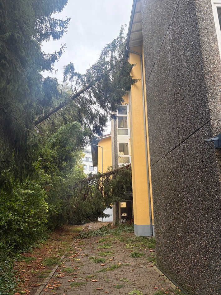 FW Überlingen: Heftiges Unwetter fordert Feuerwehr und führt zu 72 Einsätzen innerhalb kurzer Zeit / umgestürzte Bäume / vollgelaufene Keller / blockierte Fahrbahnen / abgedeckte Häuser