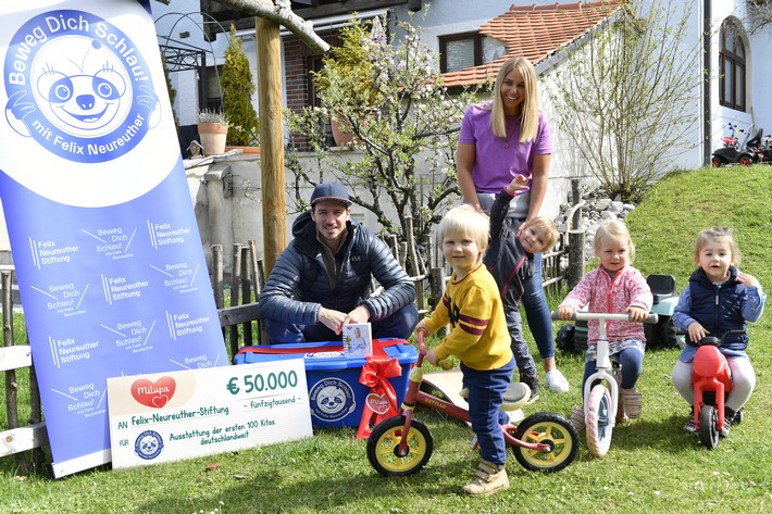 Milupa spendet 50.000 Euro an Beweg dich schlau! mit Felix Neureuther für einen aktiven Start von Kleinkindern in deutschen Kitas