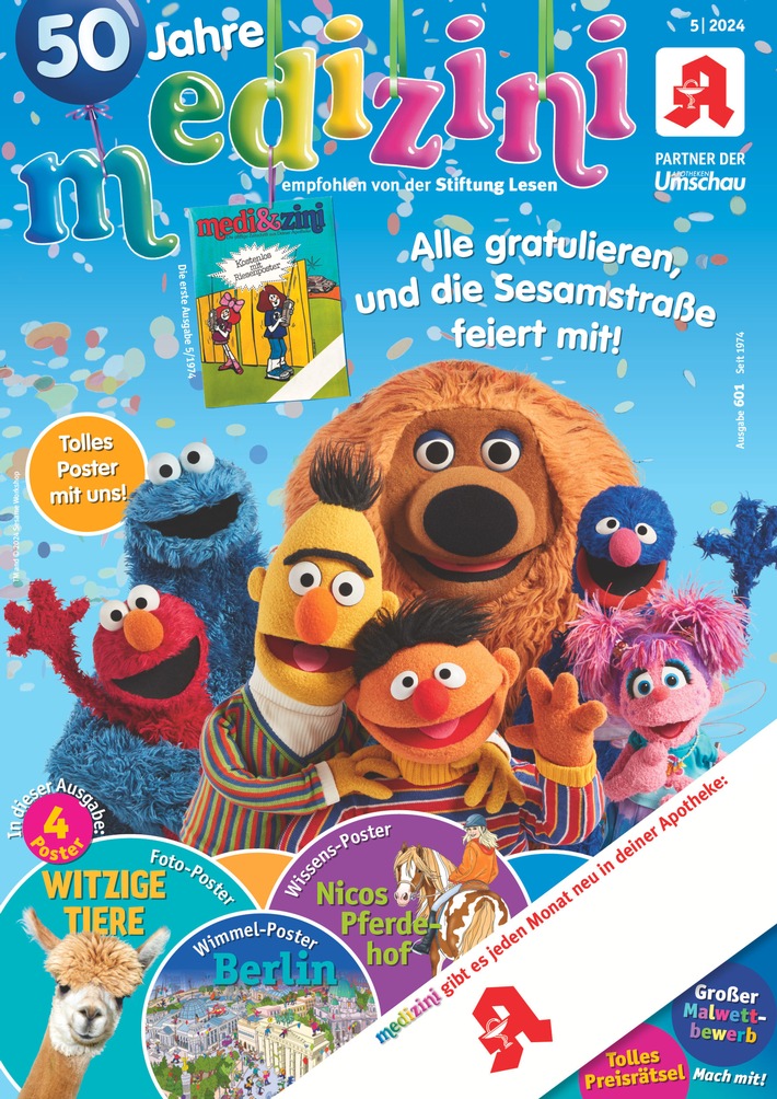 50 Jahre medizini / Ernie & Bert und das Krümelmonster gratulieren!