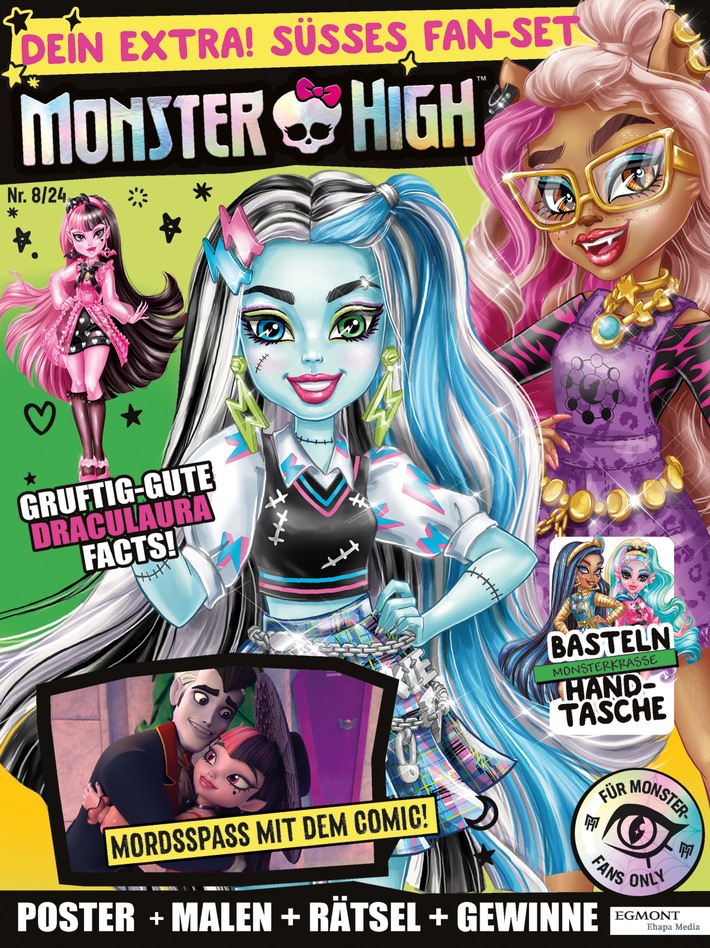 Das „Monster High"-Magazin erscheint jetzt monatlich bei Egmont Ehapa Media