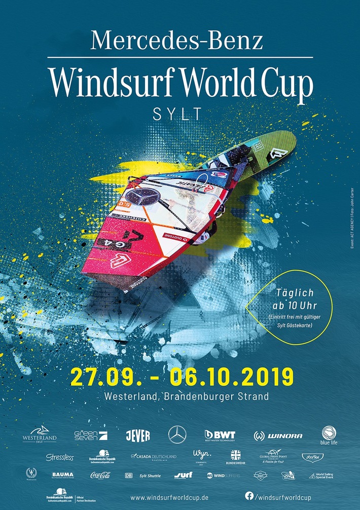 Mercedes-Benz Windsurf World Cup Sylt 2019  -  Spitzensport, Garagenkonzerte und ein Zeichen für den Klimaschutz