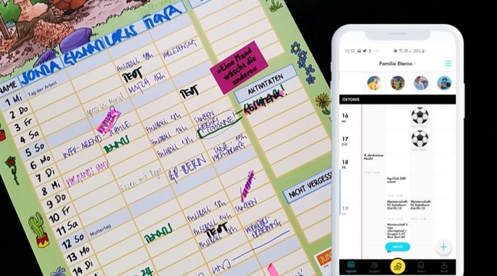 Von der Küchenwand in die Hosentasche: SHUBiDU App lanciert den digitalen Familienkalender
