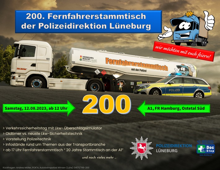 POL-ROW: ++ 20 Jahre Fernfahrerstammtisch an der A1 ++