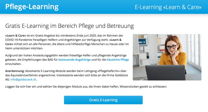 Gratis "Learn & Care" für freiwillige Helferinnen und Angehörige