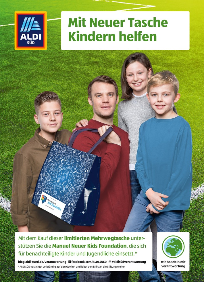 ALDI SÜD unterstützt Manuel Neuers Kinderstiftung