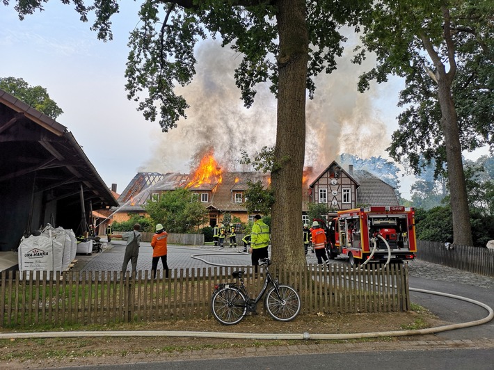 POL-CE: Dachstuhlbrand eines landwirtschaftlichen Wohnhauses