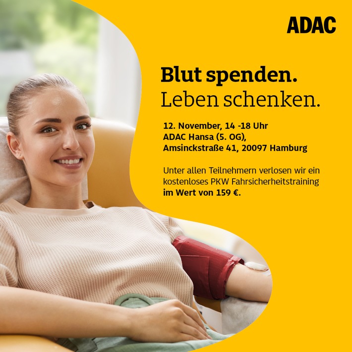 ADAC Studie zeigt: Viele wollen Blut spenden, doch nur wenige tun es – ADAC Hansa e.V. lädt zum Spendetermin ein