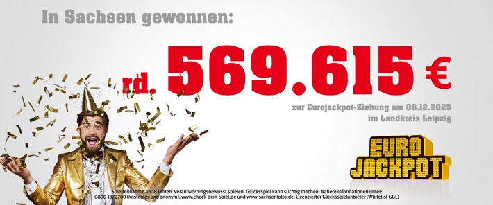 Drei Eurojackpot-Gewinner in Sachsen – über 800.000 Euro am Nikolauswochenende