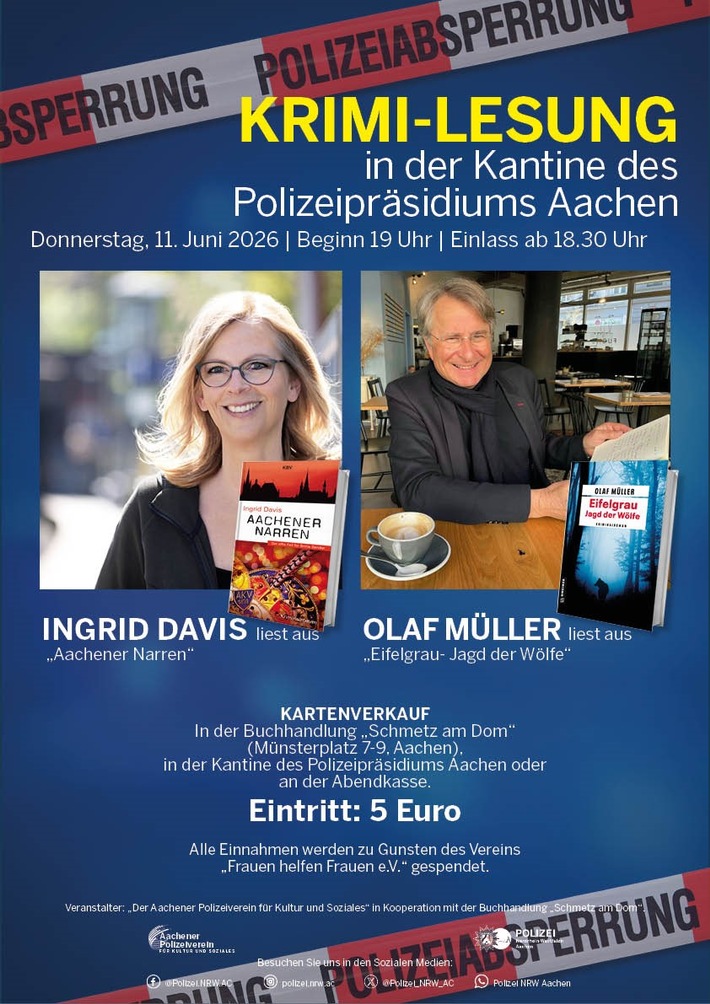 POL-AC: Benefiz-Lesung: Wenn das Polizeipräsidium zur Krimi-Bühne wird
