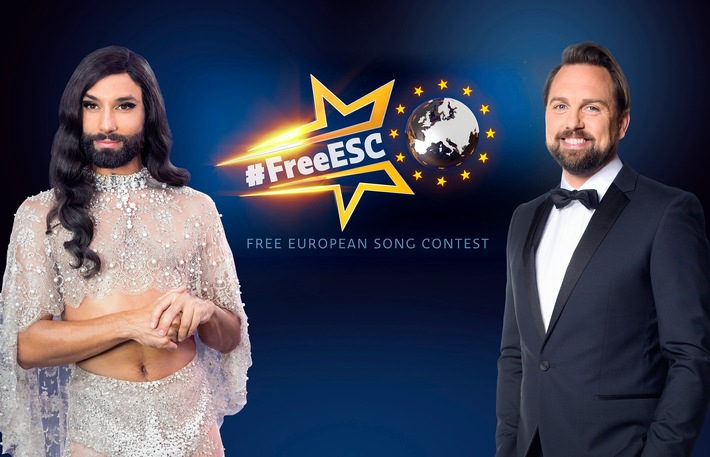 ESC-Sieger Conchita Wurst und Steven Gätjen moderieren den &quot;FREE EUROPEAN SONG CONTEST&quot; live auf ProSieben