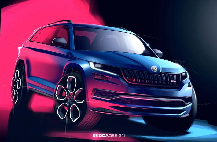 SKODA vermittelt ersten Gesamteindruck vom Design des neuen KODIAQ RS (FOTO)