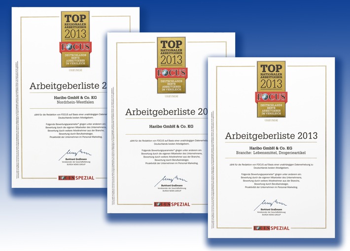 HARIBO ist Top nationaler, Branchen und zugleich regionaler Arbeitgeber 2013! (BILD)