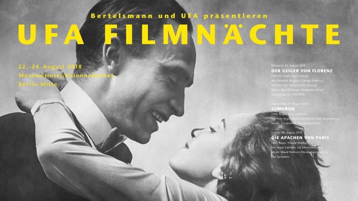 Bertelsmann und UFA laden ein: Stummfilmklassiker und ein restauriertes Meisterwerk bei den UFA Filmnächten in Berlin
