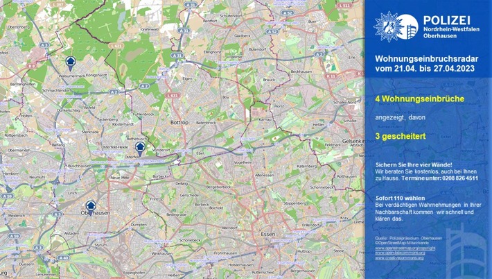 POL-OB: Wohnungseinbruchsradar für Oberhausen