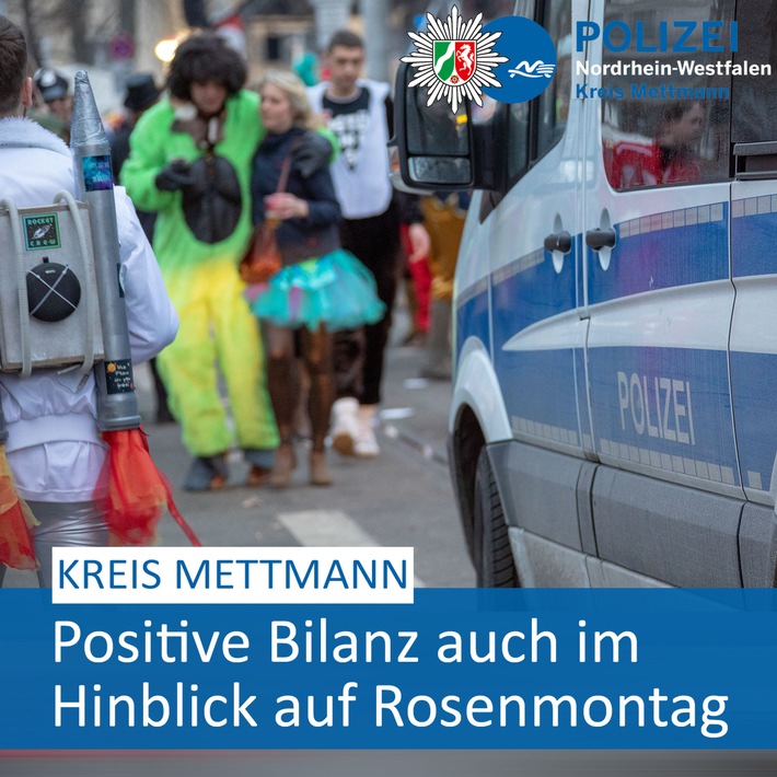 POL-ME: Am Rosenmontag wurde weitestgehend friedlich gefeiert - Kreis Mettmann - 2402046