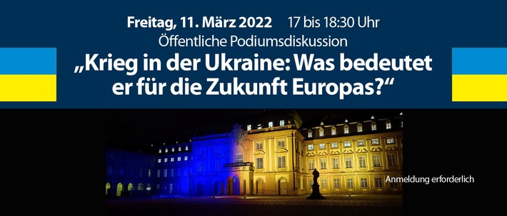 Ukraine-Krieg: Podiumsdiskussion zur Zukunft Europas am 11. März