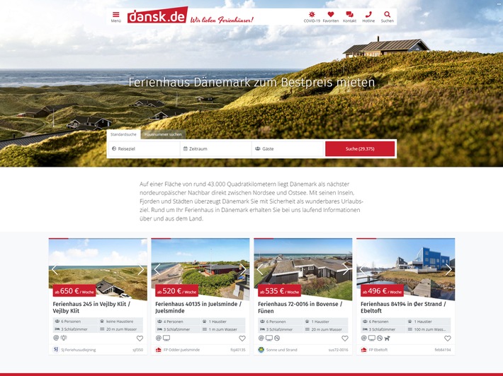 Größtes deutschsprachiges Portal für dänische Ferienhäuser wird mobil / Relaunch von dansk.de stellt 30.000 dänische Urlaubsdomizile komplett in die Cloud