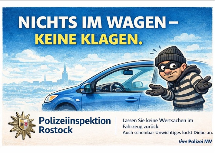 POL-HRO: Einbrüche in Fahrzeuge - Polizei rät erneut: "Nichts im Wagen - keine Klagen"