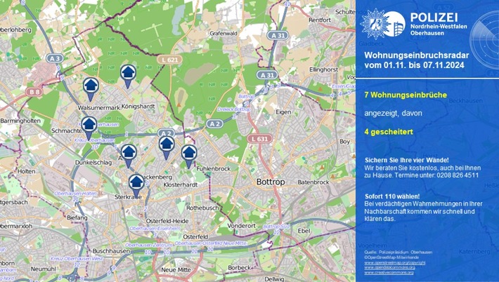 POL-OB: Wohnungseinbruchsradar in Oberhausen