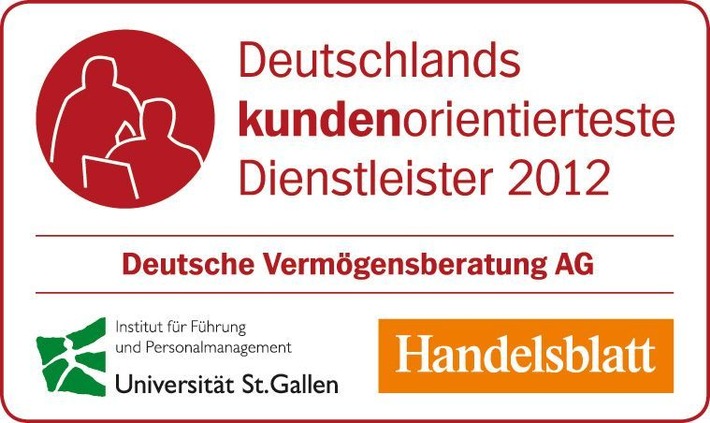 "Deutschlands kundenorientiertester Dienstleister 2012": Deutsche Vermögensberatung (DVAG) überzeugt im bundesweiten Wettbewerb in der Kundenorientierung (mit Bild)