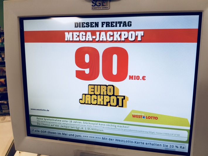 Beim Eurojackpot bleiben die 90 Millionen stehen / Eine weitere Woche Hochspannung und die Chance auf 20 Millionen in der zweiten Gewinnklasse