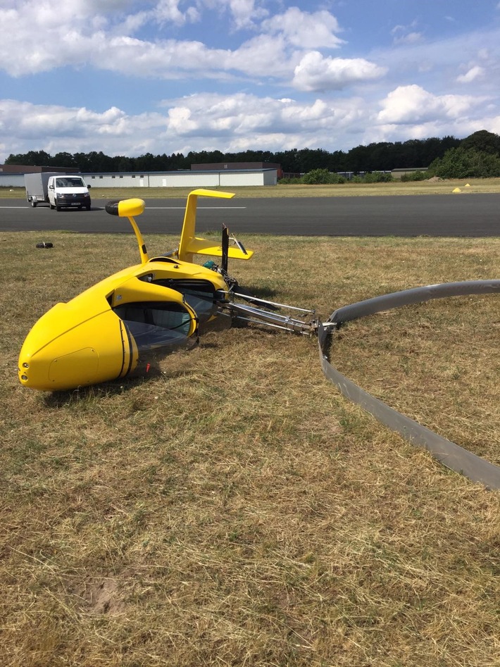POL-ROW: Absturz eines Gyrocopters beim Start - kein Personenschaden