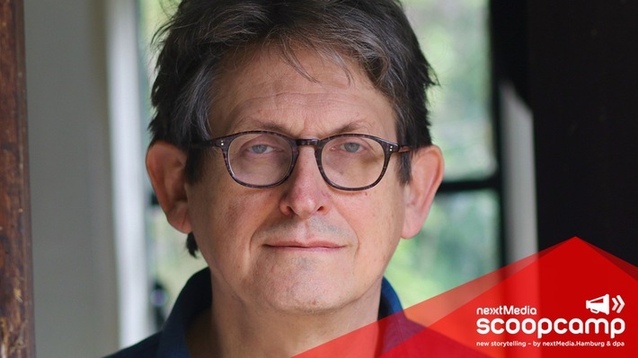 Pulitzer-Preisträger Alan Rusbridger hält Keynote beim scoopcamp 2019 / Weiterer Text über ots und www.presseportal.de/nr/8218 / Die Verwendung dieses Bildes ist für redaktionelle Zwecke honorarfrei. Veröffentlichung bitte unter Quellenangabe: "obs/scoopcamp/dpa"