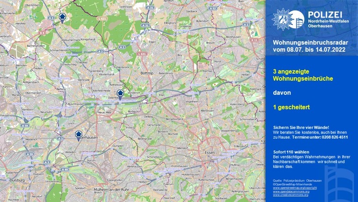 POL-OB: Aktueller Wohnungseinbruchsradar für Oberhausen