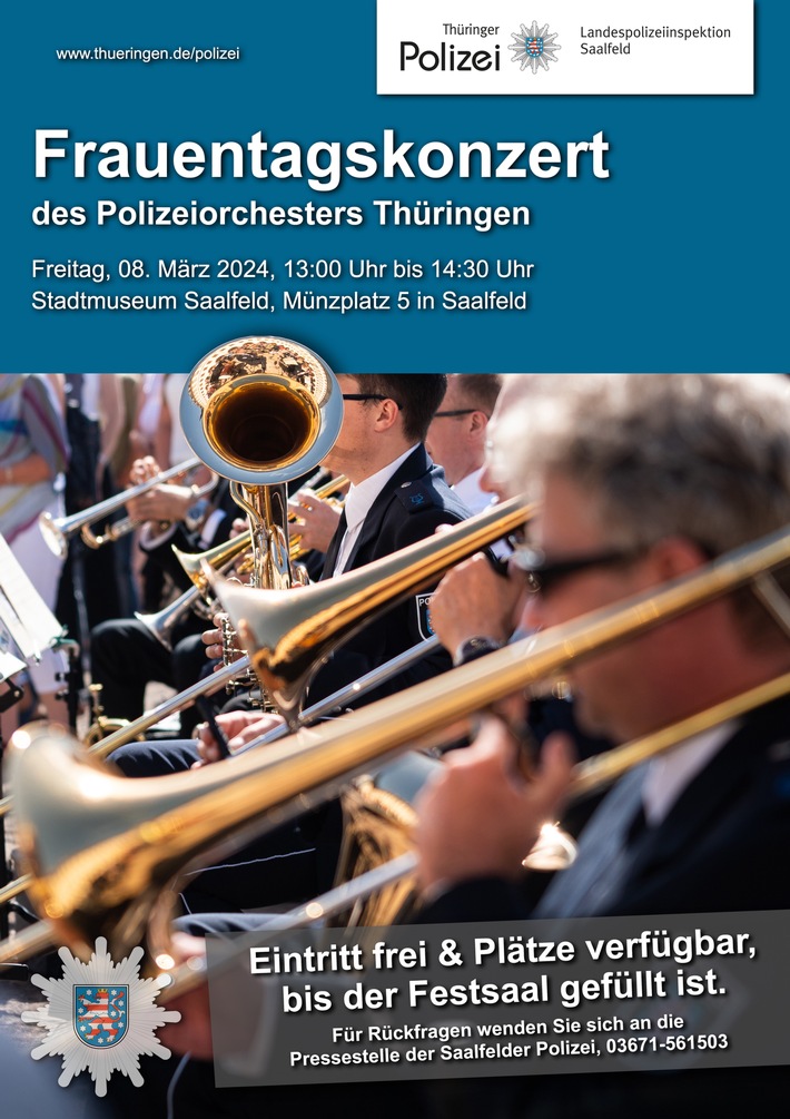 LPI-SLF: Frauentagskonzert des Thüringer Polizeiorchesters im Saalfelder Stadtmuseum