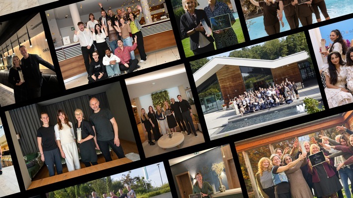 Ein Auszug glücklicher DACH Spa Award Gewinner 2025, von links nach rechts: DAS MÜHLBACH thermal retreat & wellness resort, Allegria Resort Stegersbach, Fontis luxury spa lodge, Hotel Franks, Kaiserlodge, Heilthermenresort Bad Waltersdorf, Moolin | Mama and Me beauty Spa, PACHMAIR 1453 apart resort, Rosenberg Ayurveda Gesundheits- und Kurzentrum. Die Verwendung dieses Bildes für redaktionelle Zwecke ist unter Beachtung aller mitgeteilten Nutzungsbedingungen zulässig und dann auch honorarfrei. Veröffentlichung ausschließlich mit Bildrechte-Hinweis. / Weiterer Text über ots und www.presseportal.de/nr/177398 / Die Verwendung dieses Bildes für redaktionelle Zwecke ist unter Beachtung aller mitgeteilten Nutzungsbedingungen zulässig und dann auch honorarfrei. Veröffentlichung ausschließlich mit Bildrechte-Hinweis. / Weiterer Text über ots und www.presseportal.de/nr/177398 / Die Verwendung dieses Bildes für redaktionelle Zwecke ist unter Beachtung aller mitgeteilten Nutzungsbedingungen zulässig und dann auch honorarfrei. Veröffentlichung ausschließlich mit Bildrechte-Hinweis.