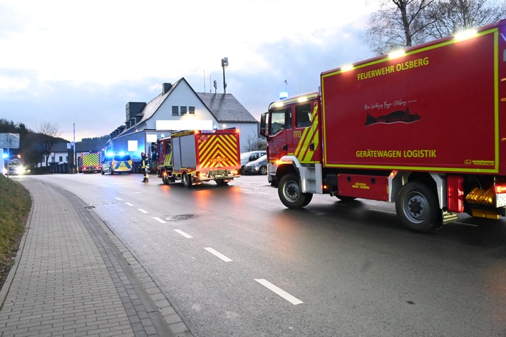 FF Olsberg: Großalarm in Industriebetrieb in Olsberg