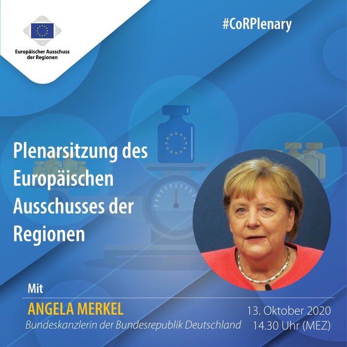 Bundeskanzlerin Angela Merkel zur Plenartagung des Europäischen Ausschusses der Regionen am 13. Oktober erwartet