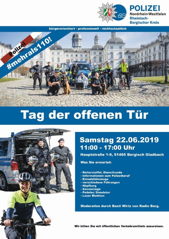 POL-RBK: Rheinisch-Bergischer Kreis - #mehrals110! - die Polizei RheinBerg bietet einen Einblick