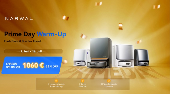 Den Sommer genießen, Narwal putzen lassen: Exklusive Prime Day Vorab-Deals mit bis zu 1060 € Ersparnis gestartet
