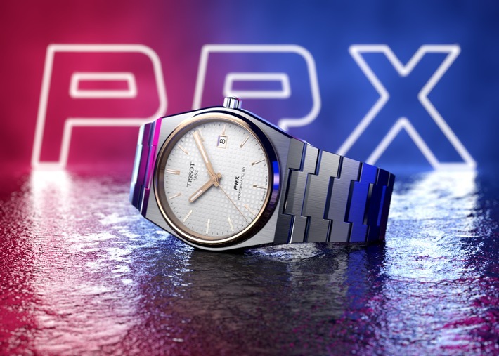 Stylisch durch den Sommer: Tissot PRX Uhr im Retrodesign / Gestern und heute eine Ikone / Tissot PRX Powermatic / Weiterer Text über ots und www.presseportal.de/nr/148436 / Die Verwendung dieses Bildes ist für redaktionelle Zwecke unter Beachtung ggf. genannter Nutzungsbedingungen honorarfrei. Veröffentlichung bitte mit Bildrechte-Hinweis.