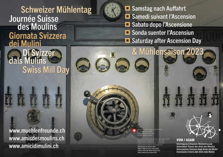 23e Journée Suisse des Moulins et saison d&#039;été / L&#039;Association Suisse des Amis des Moulins organise la journée des Moulins, le 20 mai 2023. Thème &quot;l&#039;électricité produite par les ruisseaux des moulins&quot;