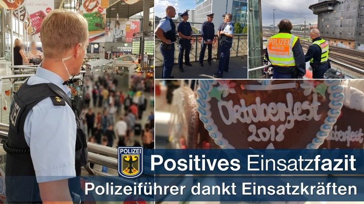 Bundespolizeidirektion München: Einsatzbilanz der Bundespolizeiinspektion München anlässlich des 185. Oktoberfestes: Bundespolizei zieht positives Wiesnfazit