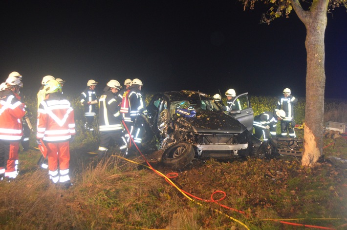 POL-STD: Beifahrerin bei Unfall an der Kreisgrenze bei Sauensiek schwer und Fahrer leicht verletzt