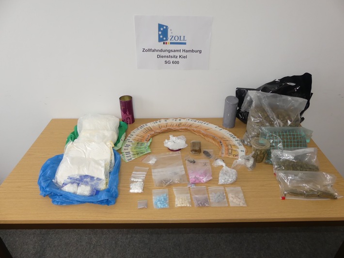 ZOLL-HH: 7 Kilogramm Drogen durch Zollfahnder bei Durchsuchungen in Kiel beschlagnahmt