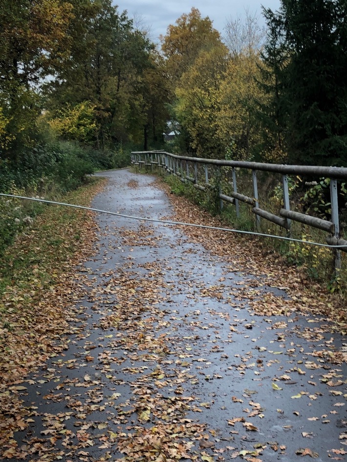 POL-GM: 041121-861: Drahtseil über Radweg gespannt