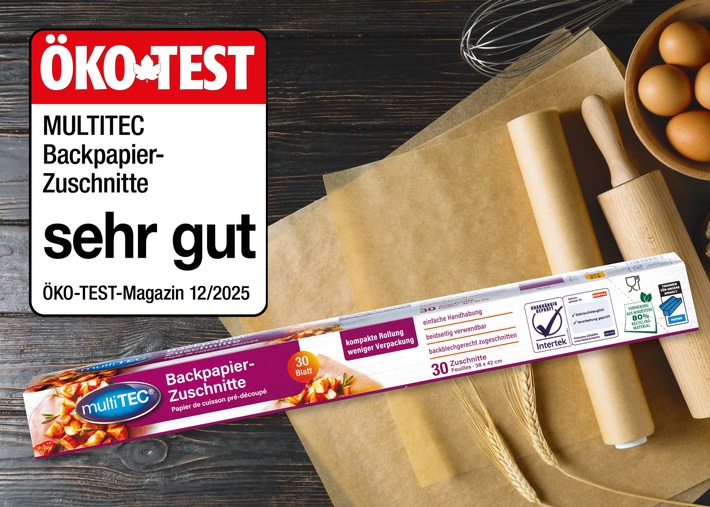 Weitere Bestnote im Dezember bei ÖKO-TEST: Backpapier-Zuschnitte der NORMA-Eigenmarke MULTITEC überzeugen auf ganzer Linie / Testsieger-Qualität zum Discount-Preis