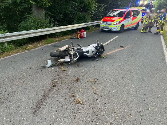 POL-HX: Motorradfahrer bei Unfall schwer verletzt