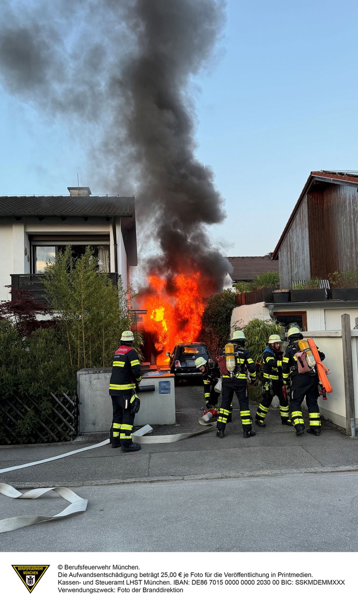 FW-M: Schnelles Eintreffen verhindert Brandausbreitung (Untermenzing)