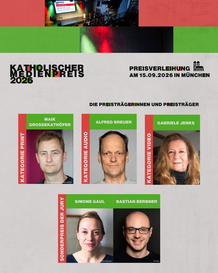 Katholischer Medienpreis 2026 - Die Preisträgerinnen und Preisträger